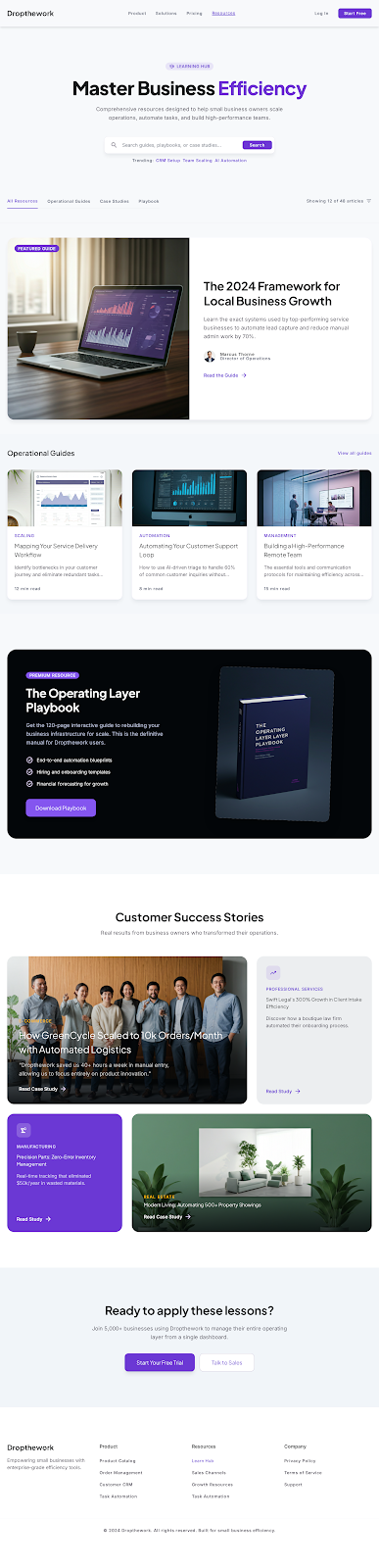 Learning hub design preview from the launch design archive.